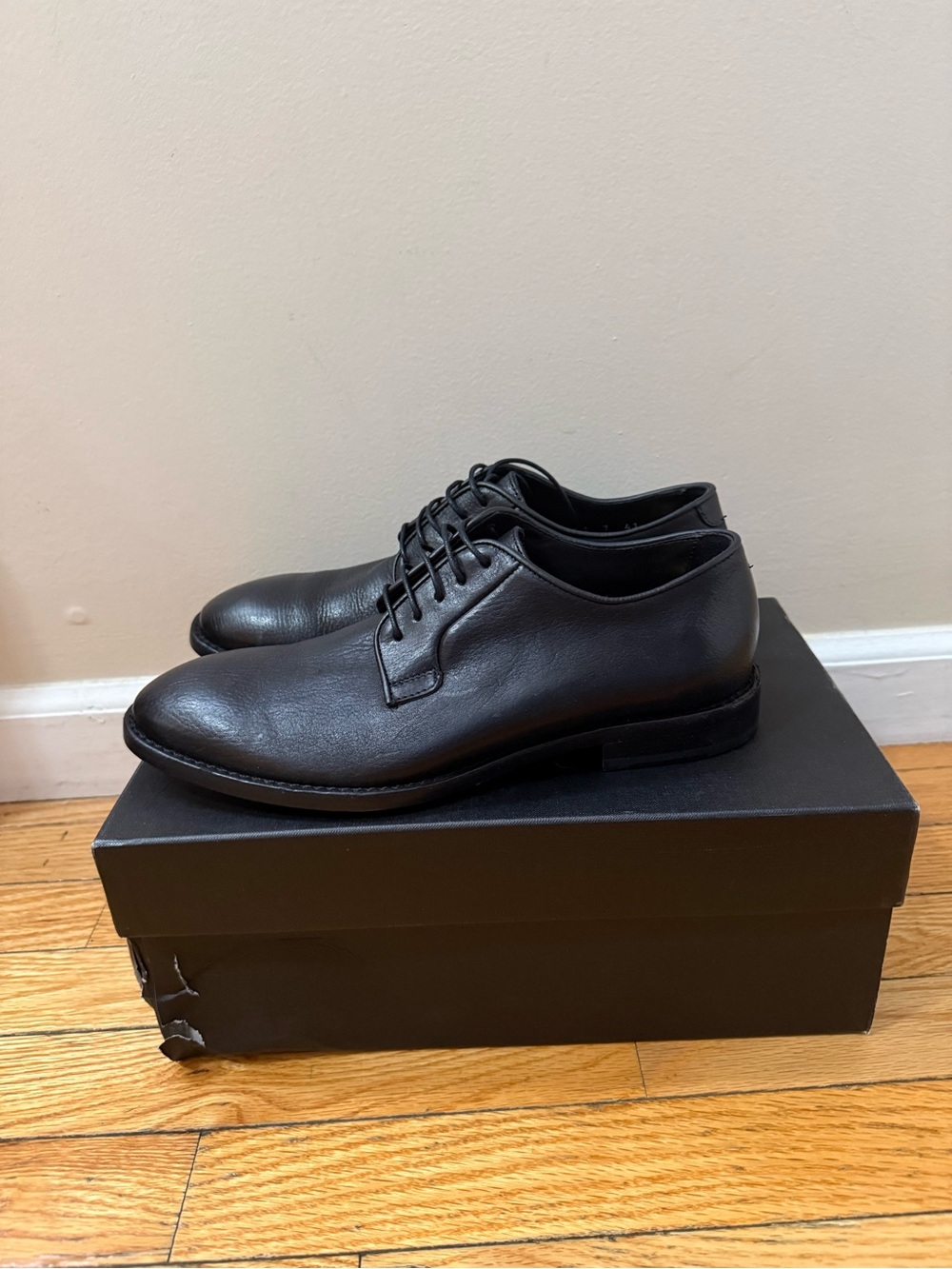 Paul Smith Black Leather Derby Shoes